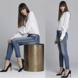 Driftwood Jackie high rise skinny Jeans aztec print tuxedo stripe Womens size 27